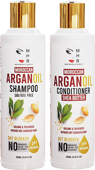 Argan Oil Sulfate Free Shampoo & Conditioner With Shea Butter - Paraben Free - 250ml Each