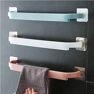 Dream Enterprises Household Self-adhesive Towel Rack Plastic Wall-mounted Home Bathroom Frame Adhesive Simple Bathroom Shelf