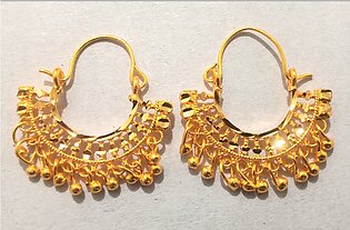 Golden Hoop Earring. Same Gold Design. Half Round Earring