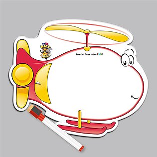 "Helicopter" Diecut White Board | Both Sided With Marker & Eraser | 9.85 x 12.5"