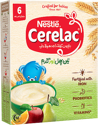 Nestle- Cerelac 3 Fruits & Wheat Baby Food (350g)