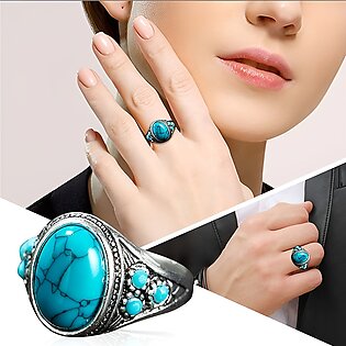 Blue Feroza Stone Turkish Look Trendy Premium Ring For Men