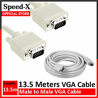 SpeedX VGA Cable 13.5 meters (44.29 Feet) Male to Male VGA for PC