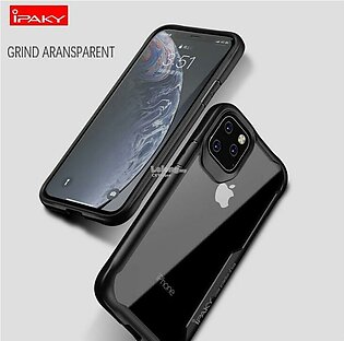 Ipaky iPhone 11 Pro Max Shockproof Anti Knock Transparent Back Cover For iPhone 11 Pro Max - Black