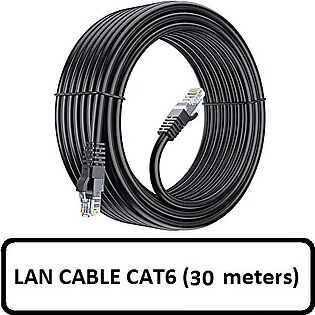 30 Meter Lan Cable With Connectors / Ethernet Cable For Modem,pc, Laptop Cat 6 Blue 0r Black Color
