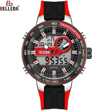 BELLEDA Original Dual Time Digital & Analog Rubber Strap Wrist Watch-9020