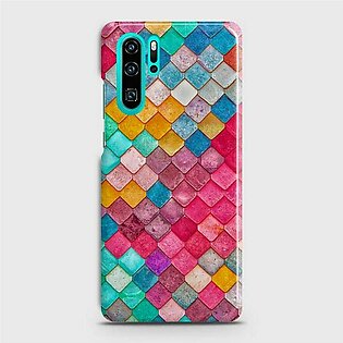 Huawei P30 Pro Cover Case Colorful mermaid Hard Cover- Design 13 Cover
