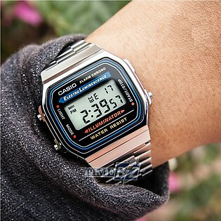 Casio - A168wa-1wdf - Stainless Steel Wrist Watch For Men - Digital / Vintage Series