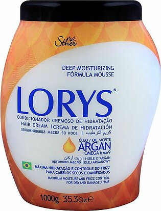 Lorys Argan Oil Omega 6 & 9 Hair Cream, For Dry & Damaged Hair, 1000g