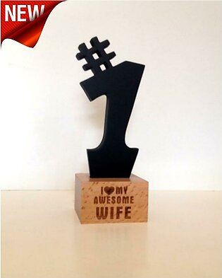 Gift For Wife Wooden Made No.1 Awesome Wife Award