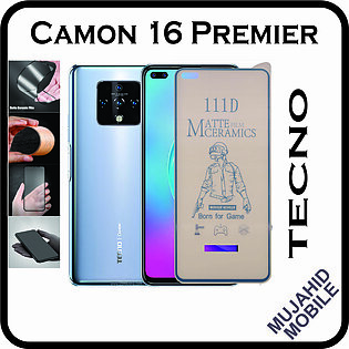 Tecno Camon 16 Premier (CE9) Front Matte Finishing Ceramic Flexible Unbreakable Film Gorilla Protector For Game M12T (Its Matt 9H Not Tempered Glass)