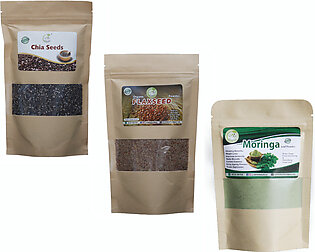 Zain Herbals | Flaxseeds Powder 100g | Moringa Powder 100g | Chia Seeds Powder 100g | Omega 3 | Full Of Calcium