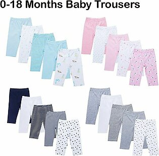 4 Pcs - Cotton Baby Trousers For Baby Boys Girls - Pants Kids For Newborn Children's Clothing - Baby Pajama - Bottom