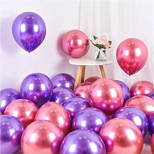 Pack Of 10 Large 12inch Metallic Chrome Balloons 10 Pieces Metallic Balloons For Birthday Party Decoration, Weddings, Baby Shower