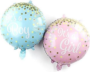 Its A Girl Or Boy Foil Balloon Round Shape ,-(k.s.)