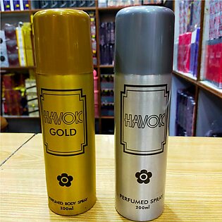 Pack Of 2 - Havoc Gold & Havoc Silver - Perfume Body Spray For Men - 200 Ml Each