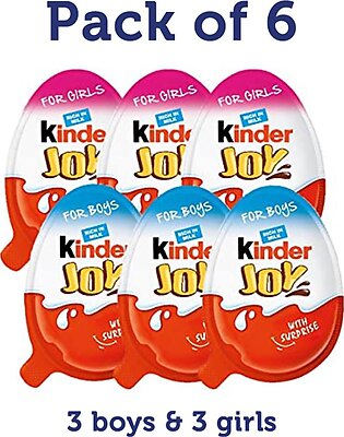 Kinder Joy Chocolate Egg 20gm X 6pcs (boys & Girls)