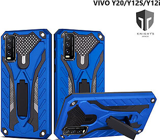 Vivo Y20 Transformer Hybrid Anti Shock Drop Resistance Armor Back Cover With Mobile Phone Holder Stand And Camera Protection