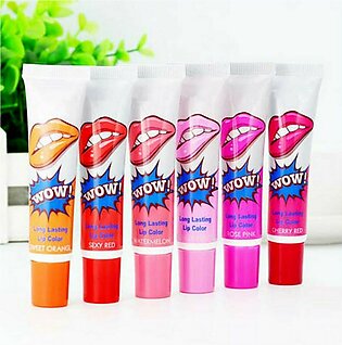 Pack of 6 Pcs Waterproof lipstick - Wow Peel Off Lip gloss - Long lasting Lipgloss