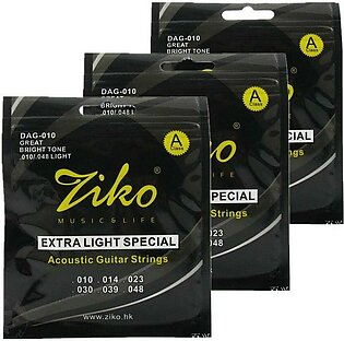 Ziko Guitar Strings Set Acoustic Guitar Strings Full Set 0.10