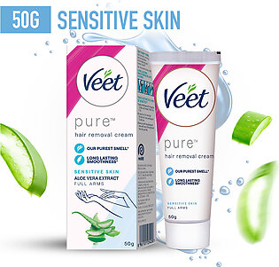 Veet Silky Fresh Hair Removal Cream For Sensitive Skin With Aloe Vera And Violet Blossom Fragrance 50gm