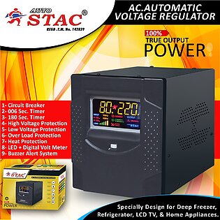 Auto Stac Voltage Stabilizer (new Model) Bd4000, 7 Relays, Input 80 Volts