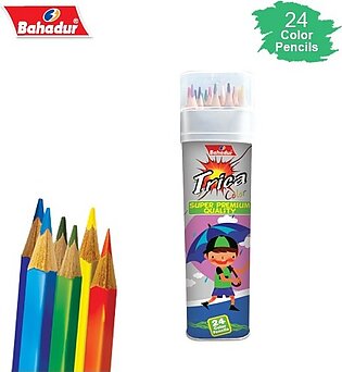 Trica 24 Color Pencil Tin- Colour Pencil- Stationery