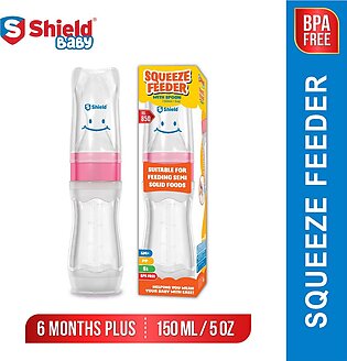 Shield-squeeze Feeder With Spoon 150ml - Multicolor