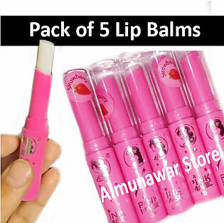 Pack of 5 Pink Lip Balm Chapstick for Girls