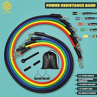 Syedna Ecommerce - 11-piece Resistance Yoga Band Set For Yoga, Fitness, And Full-body Workouts - Achieve Fitness Goals W Customizable Resistance Levels - Ideal For Women & Menyoga Enthusiasts, Fitness Fanatics, At Home & Gym