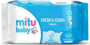 Mitu Baby Wet Wipes For Baby - Wet Tissue - Wipes For Baby - Wipes For Face - Soft Moisture Wipes For Baby - Wet Tissue Wipes For Face - Mitu Baby Fresh And Clean Wipes (Blue Berry) (20 Sheets)
