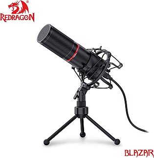 Redragon Blazar Gm300 Gaming Stream High End Microphone And Kit Metal Made Support Circle Led