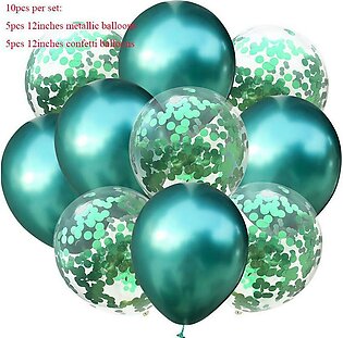 Confetti Balloons With Metallic Balloon 10 Pcs Set For Party Decoration
