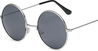 Sunglasses for men & women Round Circle excellent transparent lens Silver Metal frame stylish Sun glasses