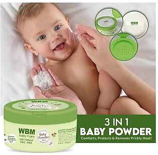 Wbm 3 In 1 Baby Powder With Powder Puff Talc Free Powder