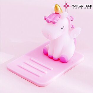 Unicorn Mobile Stand Phone Holders Exclusive Liquid Silicone Stands Multi Angle Cute Cartoon Unicorn Non Slip Desktop Bracket - Pink