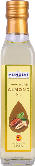 Mundial - 100% Pure Almond Oil - Glass-250 Ml