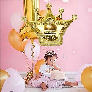 Big Size Crown Helium For Birthday,  Baby Shower, Bridal Shower - Crown Foil Balloons For DIY First Birthday Party Arrangement Balloon Home Decor