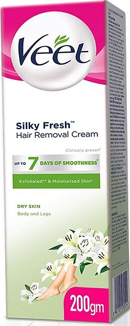 Veet Silky Fresh Hair Removal Cream For Dry Skin With Shea Butter And Lily Fragrance 200gm