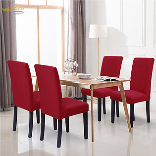 6 Dining Chair Cover Set  Elastic Fitted Solid Color Jersey Cover  Comfortable Chair Cover For Dining Room
