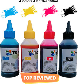 Best Quality Printer Refill Ink For Hp , Canon , Epson - 4Colors x 100Ml