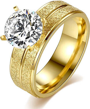 Gold Plated Fashion Jewellery Wedding and Engagement Zircon Rings for Women / Girls