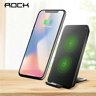 Rock Quick Wireless Brand New Wireless Charger Fast Wireless Charger,powermat,fast Qi Wireless Charging Stand For Samsung Galaxy Note 8 ,s8 +/s8/s7/edge,iphone X/iphone 8 / 8 Plus And Other Qi-enabled Devices - Black