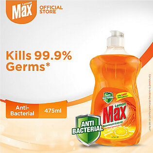 Lemon Max Anti-Bacterial Dishwash Liquid Bottle 475ml