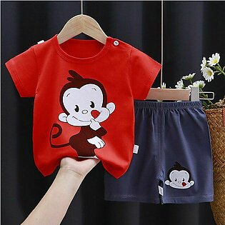 Cute Monkey Kids Clothes Set Baby Boy/Girl T-Shirt + Shorts
Summer Clothing Cotton Cartoon Casual Boys
Tracksuit Children Baby Clothes Set
