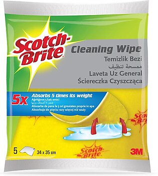 Scotch-brite Cleaning Wipe, Kitchen Sponge That Quickly And Easily Soaks Up Any Liquid. 5 Units/packÂ 