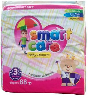 Smart Care Baby Diaper (size 3no Medium 4-9kg) 88-pcs Pack