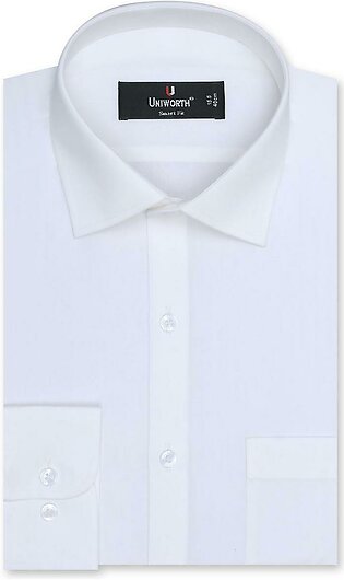 Uniworth Plain Off White Tailored Smart Fit Shirt For Men