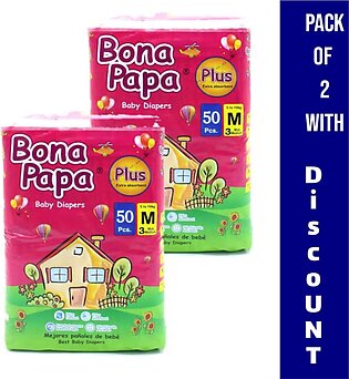 Bona Papa Plus Baby Diaper Medium Size Pack Of 2