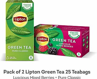 Pack Of 2 Lipton Green Tea Mix Berries & Green Tea Plain